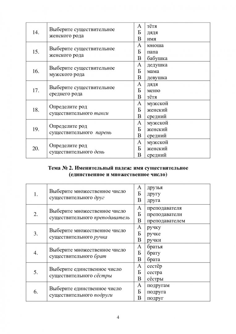 Русские падежи. Сборник тестов: уровень А1 : учебно-методическое пособие |  Библиотечно-издательский комплекс СФУ